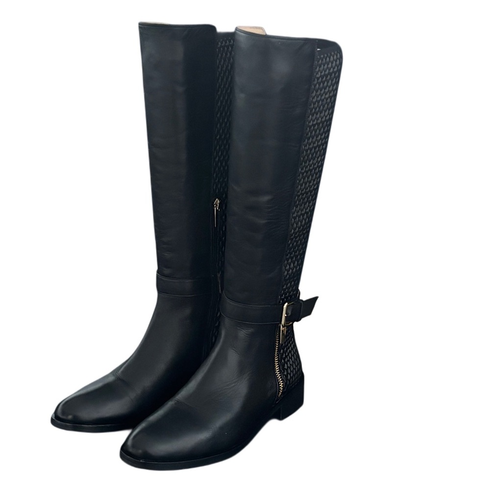 Ron White Leather Knee-High Riding Boots – Size 7 (IT 37) Color: Classic Black